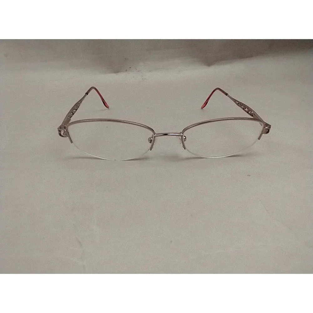 Marchon Tres Jolie 119 NUTMEG Eyeglasses Frames 50 17-135MM Oval FLORAL HALF RIM